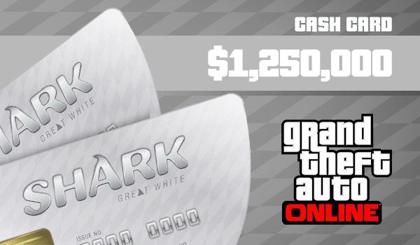 Grand Theft Auto Online: Karta gotówkowa Great White Shark 1 250 000 PC Klucz Rockstar